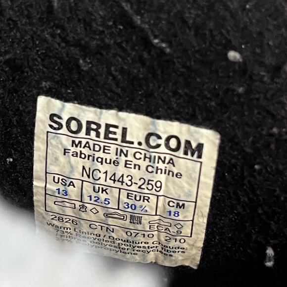 Sorel Caribou Brown Black Winter Snow boots Youth girls size 13 shoes waterproof - Picture 6 of 8